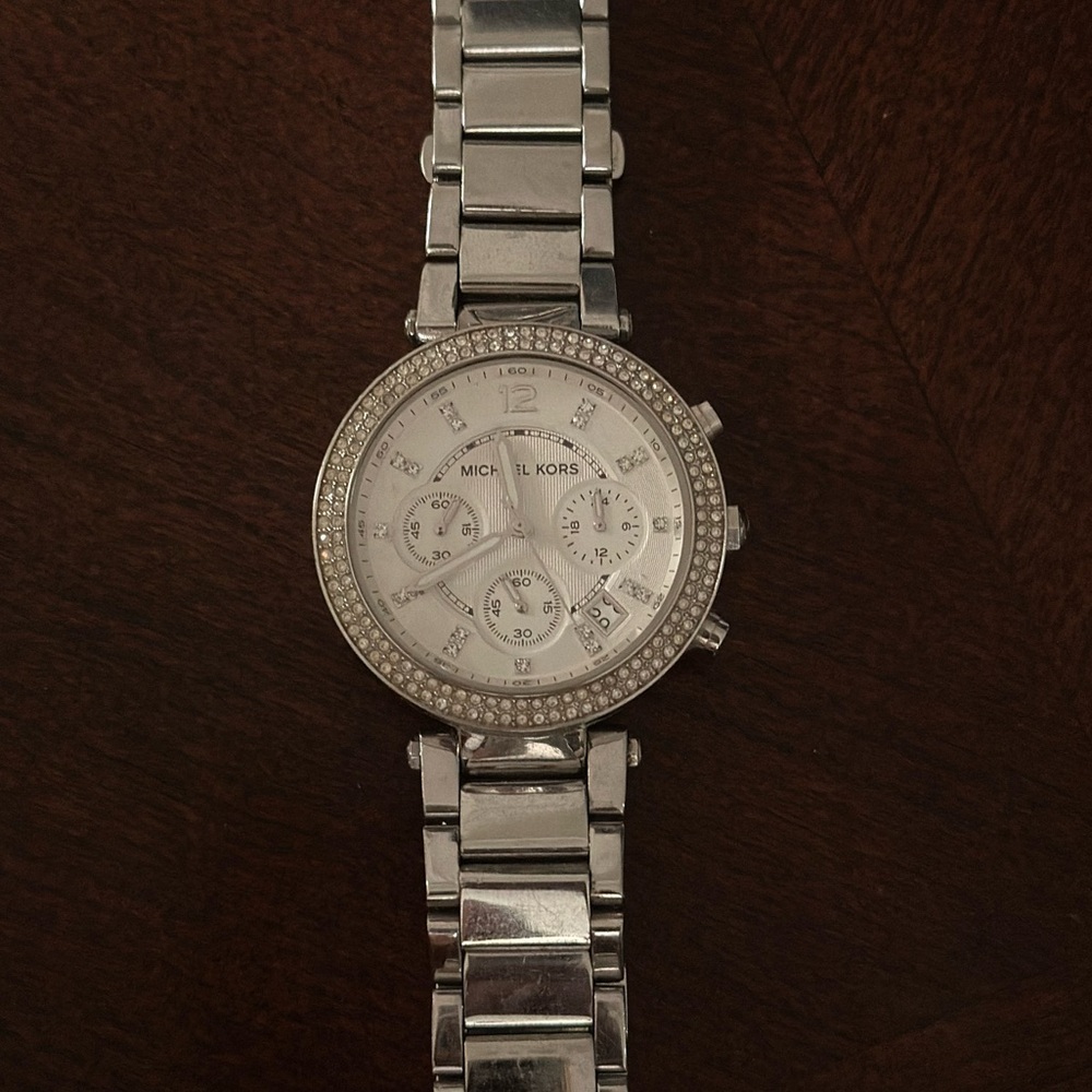 Michael Kors,Pave Parker Silver watch